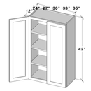 Arctic White Slim Shaker Wall Cabinet W24" X H42" X D12"