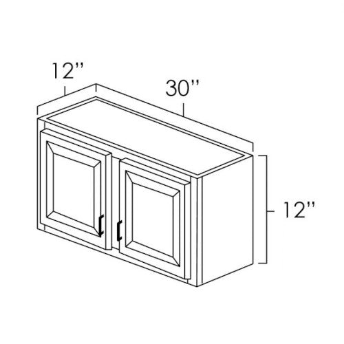 Snow White Shaker 30" x 12" Wall Cabinet