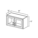 Butterscotch Shaker 33" x 12" Wall Cabinet w/ a Plain Glass Doors