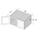 Unfinished Shaker Wall Cabinet W36" X H18" X D27"