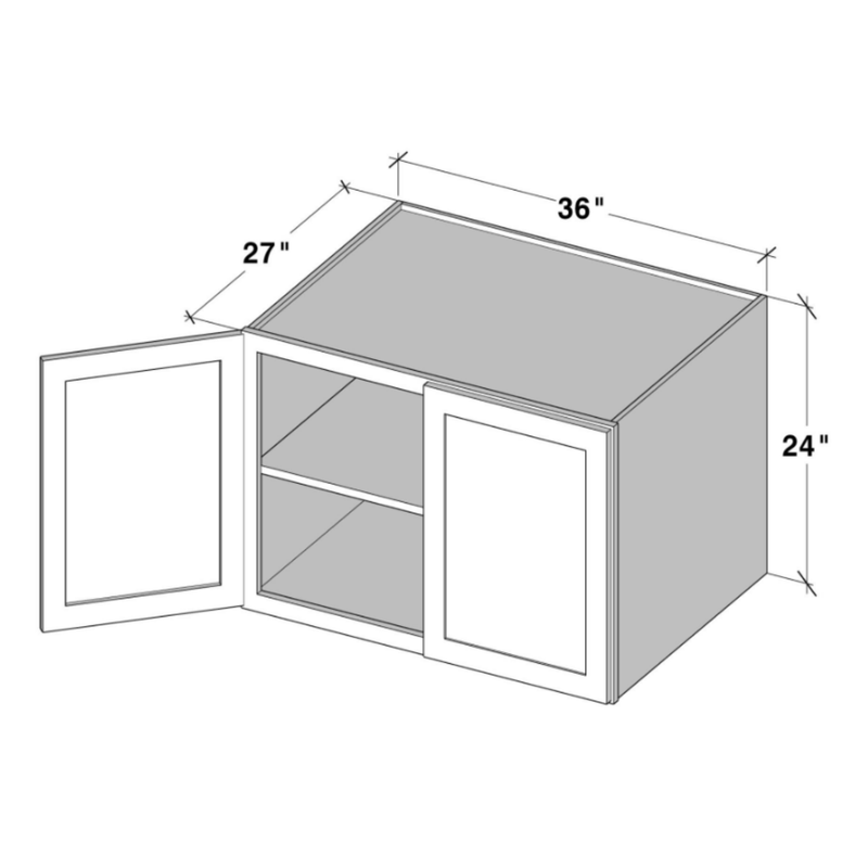 Unfinished Shaker Wall Cabinet W36" X H24" X D27"