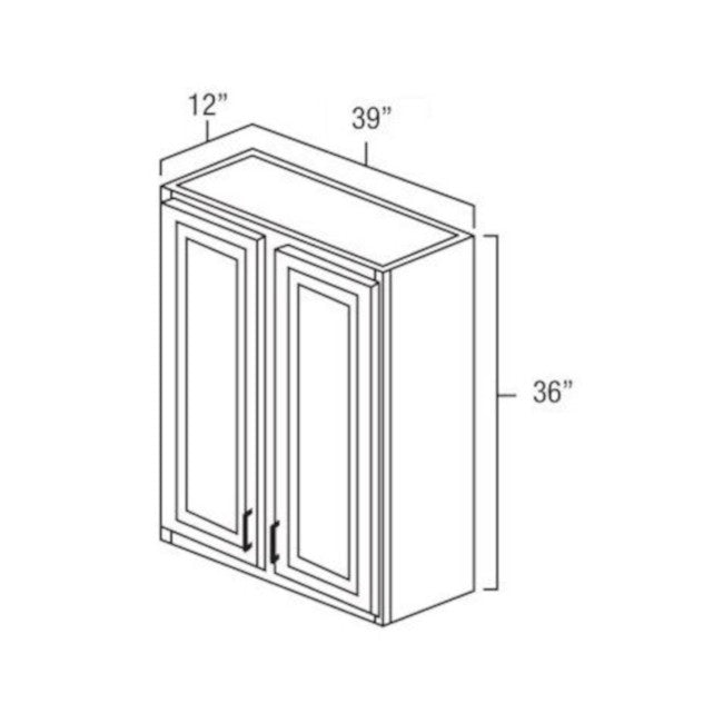 Knotty Hickory Shaker 39" x 36" Wall Cabinet