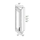 Midnight Black Shaker 12" D x 42" H Wall End Angle Cabinet