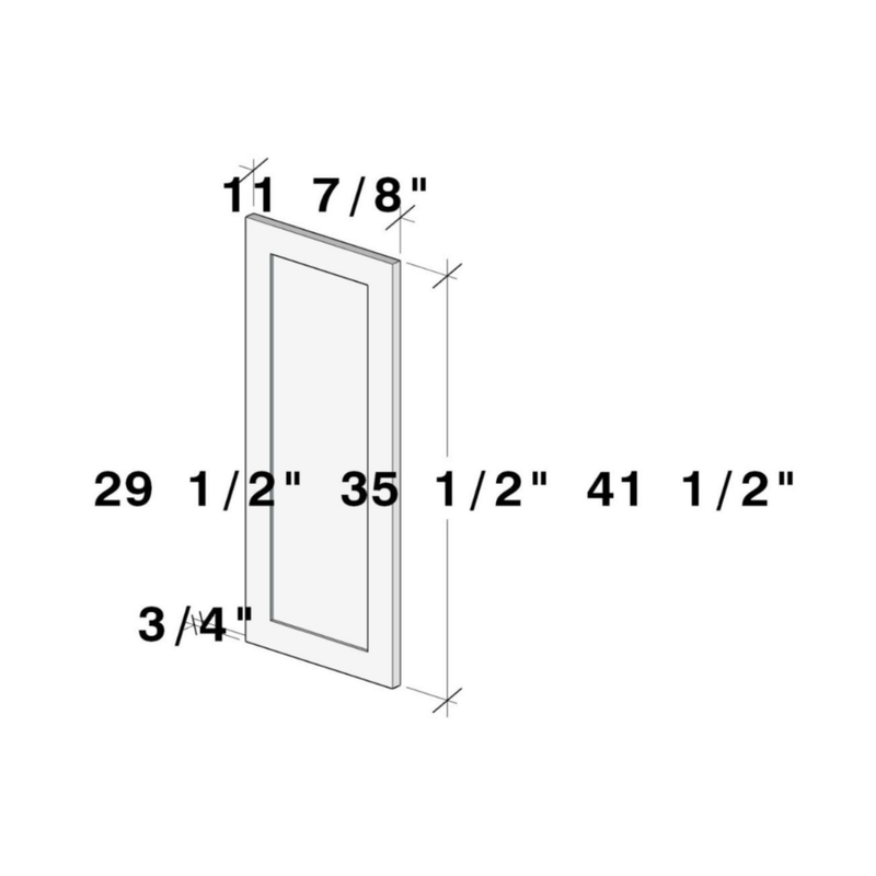 Unfinished Shaker Wall Dummy Door W12" X H42" X D0.75"