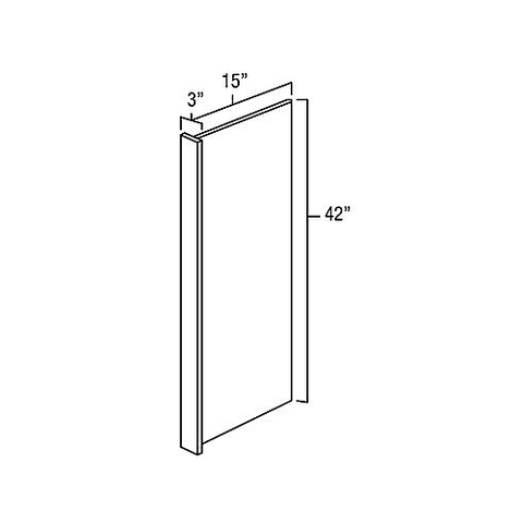 White Shaker 15" x 42" Wall End Panel