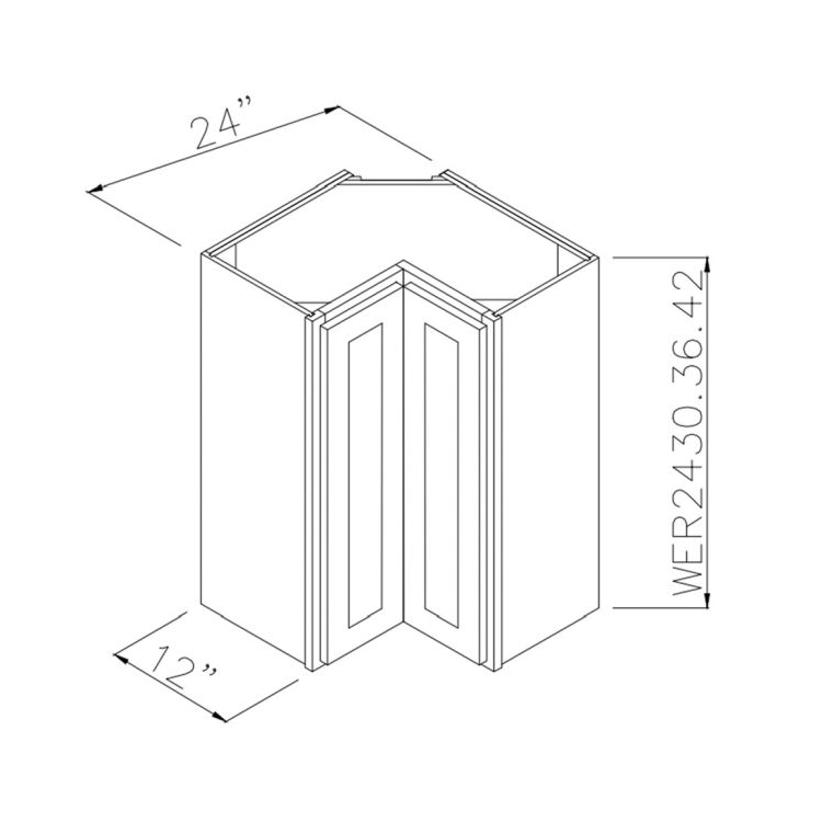 Butterscotch Shaker 24" x 36" Wall Easy Reach Corner Cabinet