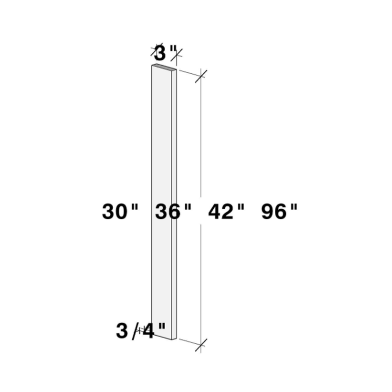 Unfinished Shaker Wall Filler W3" X H36" X D0.375"