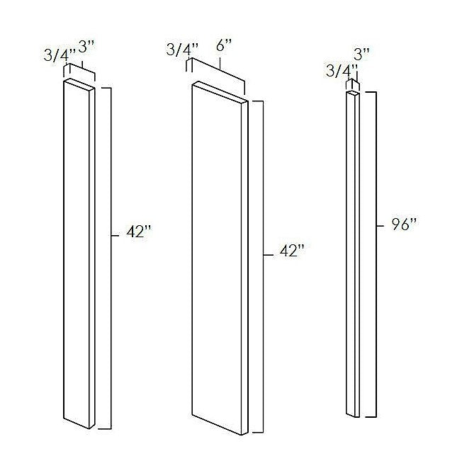 White Shaker 3" x 42" Wall Filler