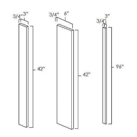 White Shaker 3" x 42" Wall Filler