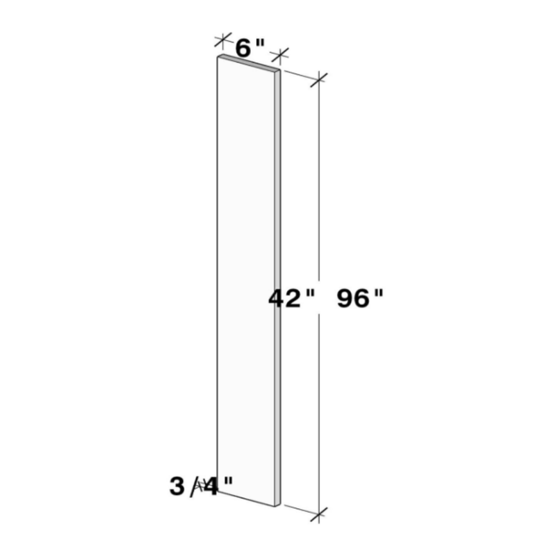 Arctic White Slim Shaker Wall Filler W6" X H42" X D0.375"