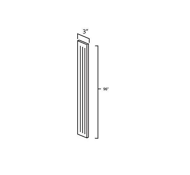 White Shaker 3" x 96" Fluted Wall Filler