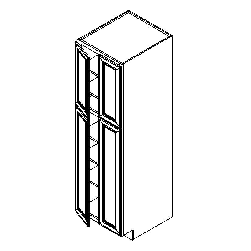 Toffee Shaker 30" X 96" Pantry Cabinet