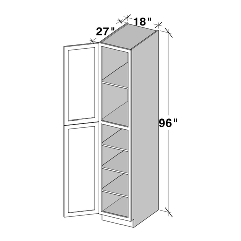 Laurel Slate Tall Pantry Cabinet W18" X H96" X D27"