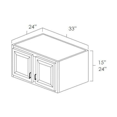 Platinum Shaker 33" x 15" x 24" Refrigerator Wall Cabinet