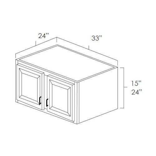 Butterscotch Shaker 33" x 24" x 24" Refrigerator Wall Cabinet