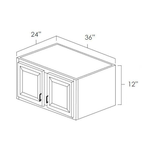 Snow White Shaker 36" x 12" x 24" Refrigerator Wall Cabinet