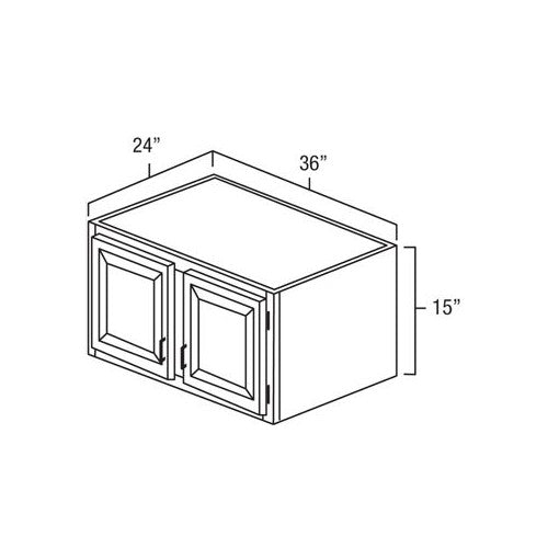 Butterscotch Shaker 36" x 15" x 24" Refrigerator Wall Cabinet