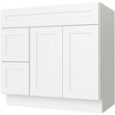 Snow White Shaker Vanity 36" X 21" Doors On The Right