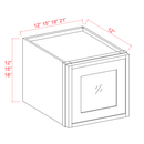 Slim Shaker White Dove Wall Glass Door Cabinet - 18"W x 12"H x 12"D - 1D