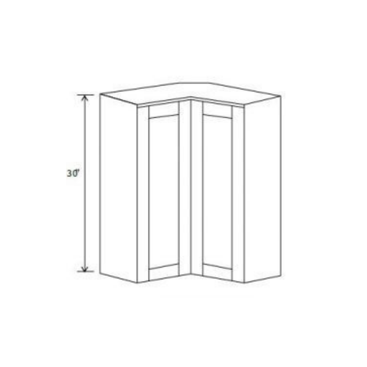 Shaker Aberdeen Green Easy Reach Wall Cabinet - 24"W x 36"H x 12"D - 2S