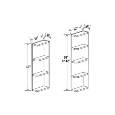 Shaker Aberdeen Green Wall End Shelf - 6"W x 36"H x 12"D - 3S