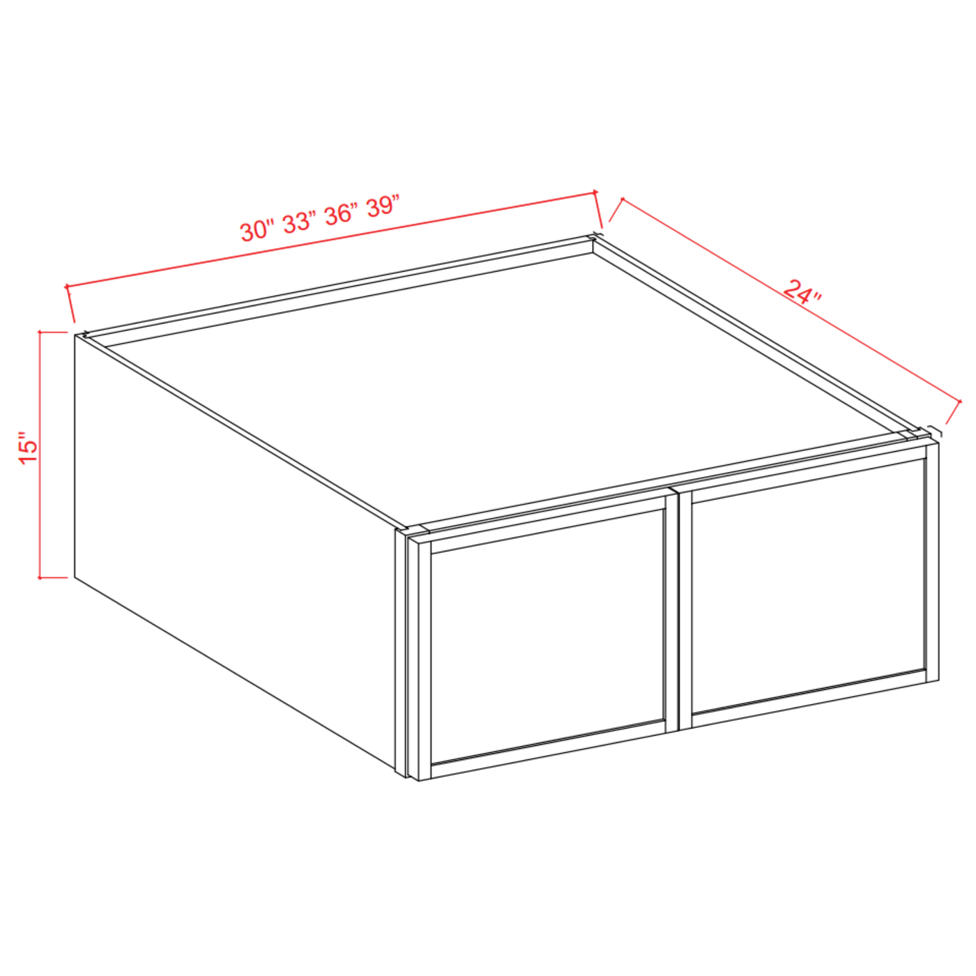 Slim Shaker White Dove Wall Refrigerator Cabinet -33"W x 24"H x 24"D-2D -1S