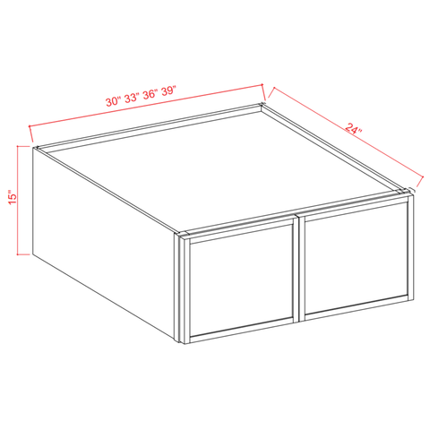 Slim Shaker Aberdeen Green Wall Refrigerator Cabinet - 33"W x 18"H x 24"D -2D