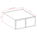 Slim Shaker White Dove Wall Refrigerator Cabinet - 33"W x 12"H x 24"D - 2D