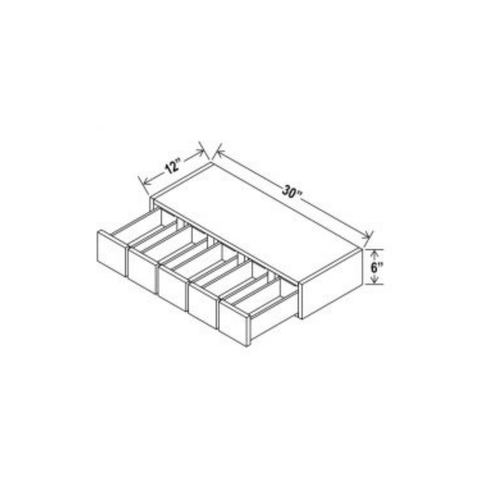 Shaker Aberdeen Green Wall Spice Drawer - 30"W x 6"H x 12"D