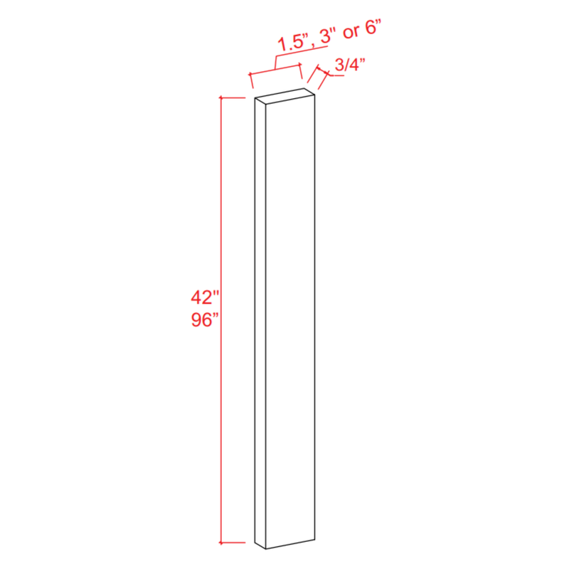 Slim Shaker White Dove Tall Filler - 6"W x 96"H x 3/4"D