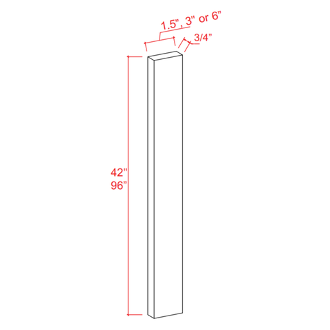 Slim Shaker White Oak Tall Filler - 1.5"W x 96"H x 3/4"D