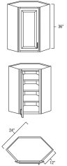 Sterling 24" x 36" Diagonal Corner Wall Cabinet