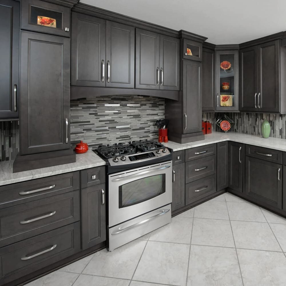 Prescott Pewter Gray Shaker Cabinets