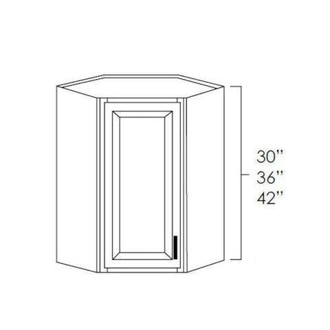Toffee Shaker 24" x 30" Diagonal Corner Wall Cabinet