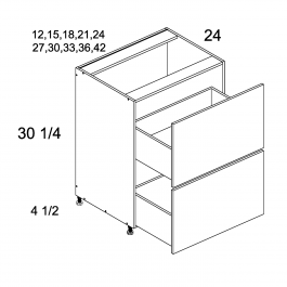 Torino Grey Wood 24" W Two Drawer Base