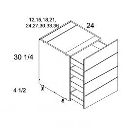 Palermo Gloss White 18" W Four Drawer Base