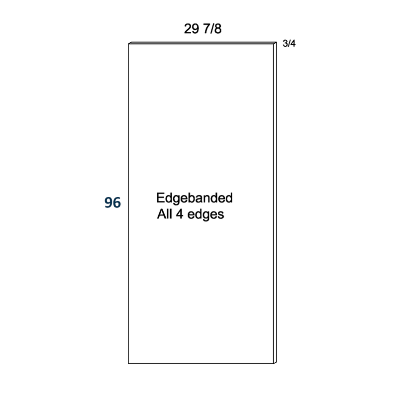 Torino Grey Wood Tall Overlay Panel 30"X 96" X 3/4"