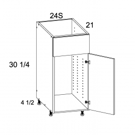 Palermo Gloss White 24" Single Door Vanity Sink Base