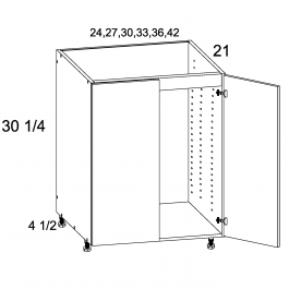 Palermo Gloss White 27" Full Height Double Door Vanity Sink Base