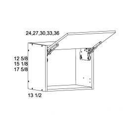 Torino Grey Wood 33"W x 15 1/8"H x 13.5"D Wall Flip Up Door