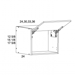 Torino Grey Wood 36"W x 15 1/8"H x 24"D Wall Flip Up Door