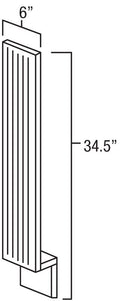 Rustic Hickory Shaker 6" Fluted Base Filler Pre-Assembled