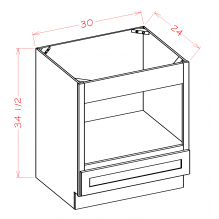 Coastal Shaker Slab 30" Microwave Base Cabinet