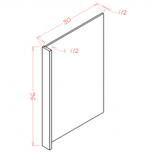 Coastal Shaker Slab 30"H X 96"H Refrigerator End Panel w/ 1.5" Filler Strip