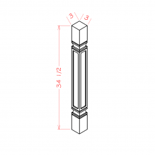 Shaker Grey Square Decorative Leg