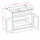 Belmont Almond 36" Base Cabinet w/ 1 Rollout Shelf