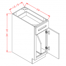 Slim Shaker White 18' Base Cabinet w/ Tray Dividers