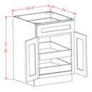 Belmont Almond 27" Base Cabinet w/ 2 Rollout Shelves
