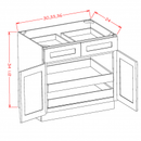 Belmont Almond 36" Base Cabinet w/ 2 Rollout Shelves Pre-Assembled