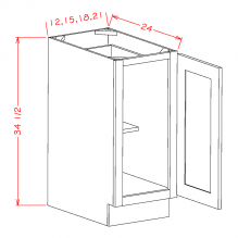 English White 21" Full Height Door Base Cabinet